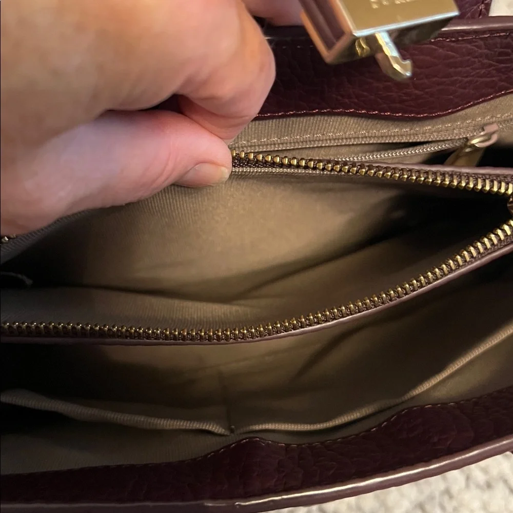 Furla Genuine Leather Bag with Gold and Brown Accents EUC beautiful fall color! - Picture 14 of 16
